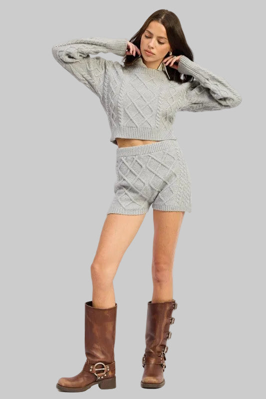 Myla Cable Knit Sweater Shorts