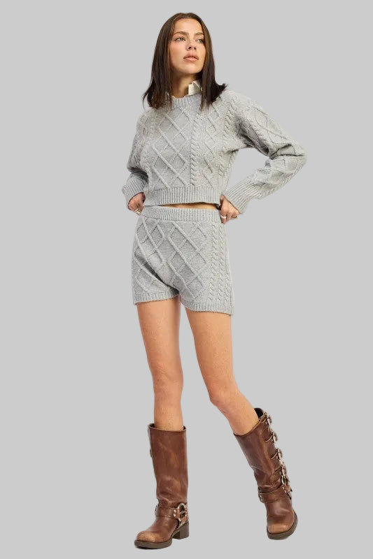 Myla Cable Knit Sweater Shorts