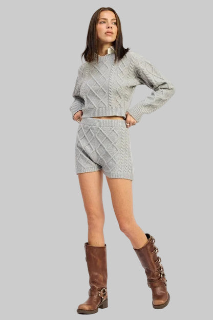 Myla Cable Knit Sweater Shorts