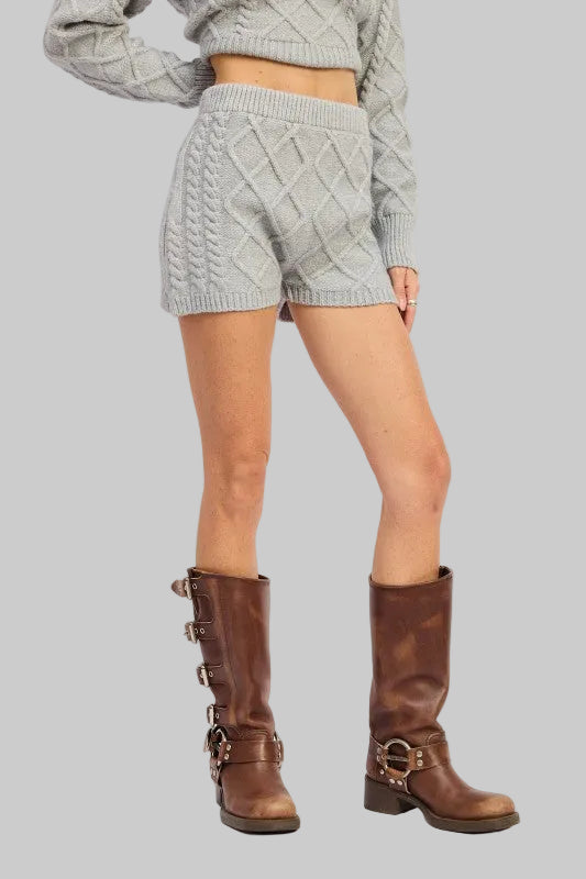 Myla Cable Knit Sweater Shorts