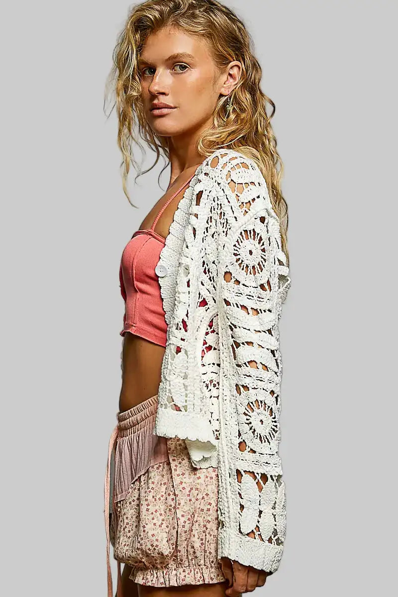 Naomi Boho Crochet Cardigan