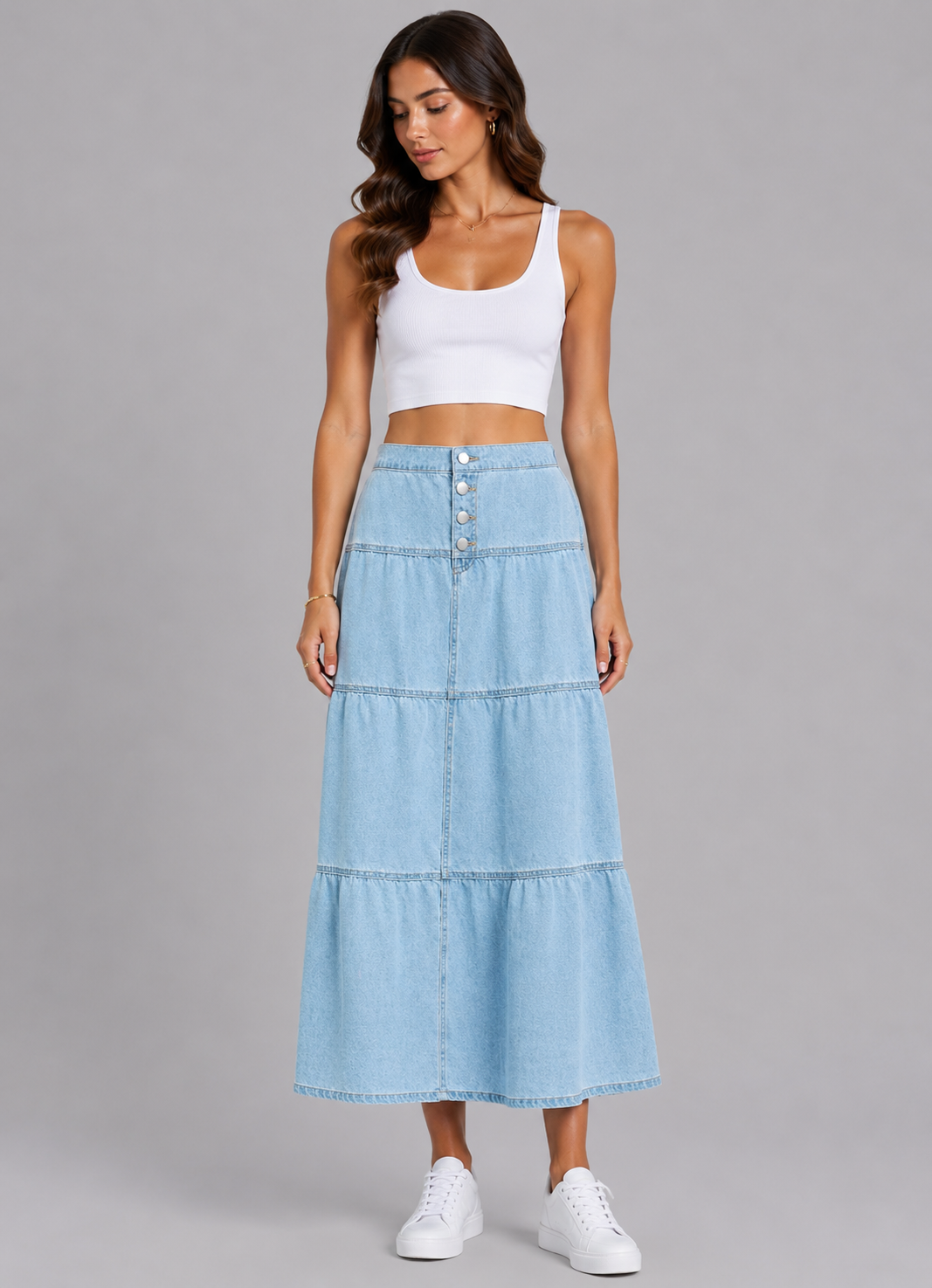 Noa Boho Ruffle Maxi Skirt