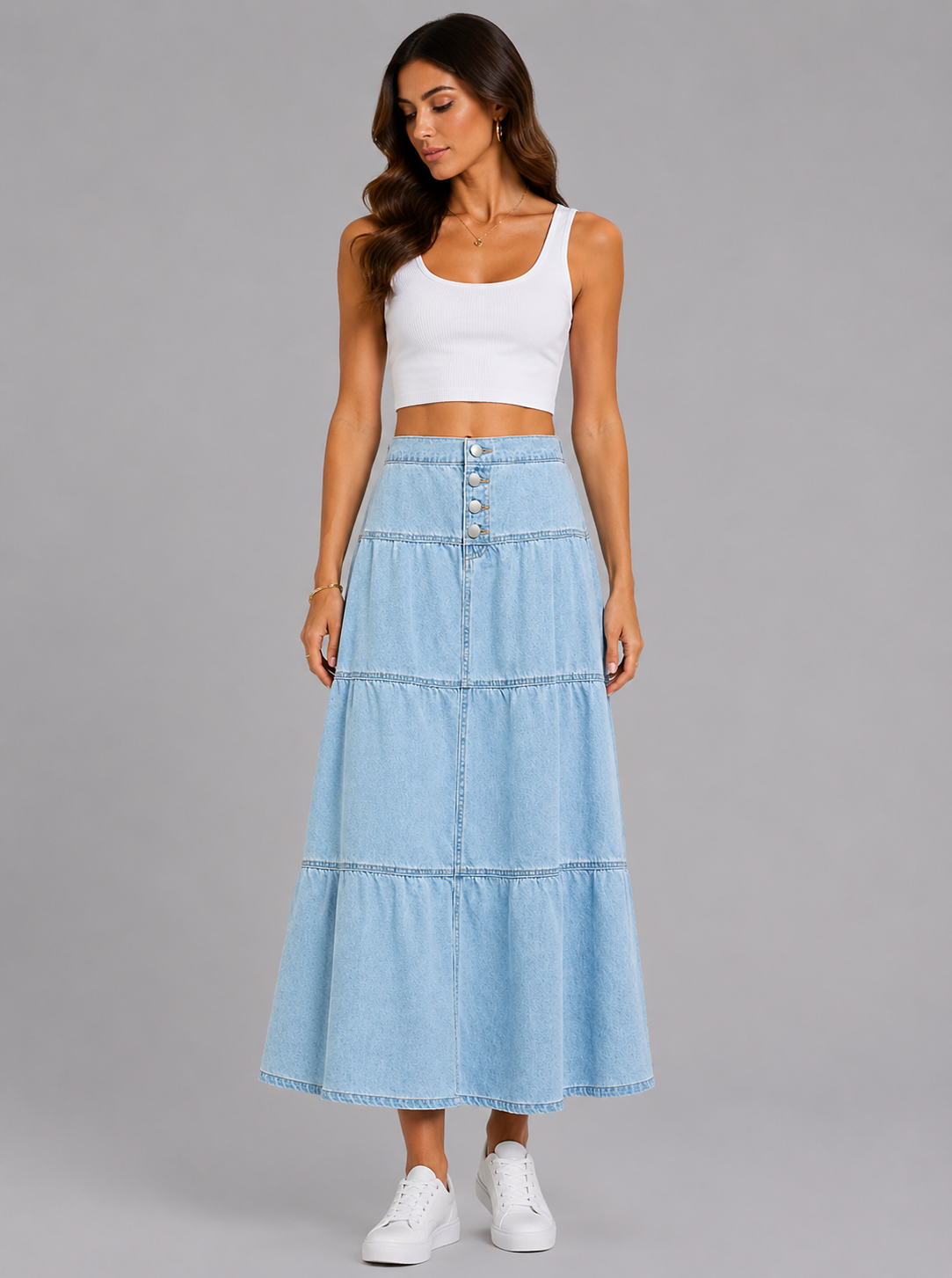 Noa Boho Ruffle Maxi Skirt