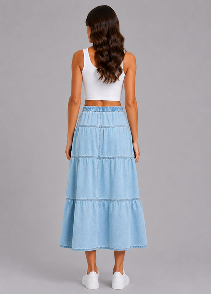 Noa Boho Ruffle Maxi Skirt