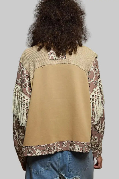 Parker Boho Floral Embroidered Tassel Top