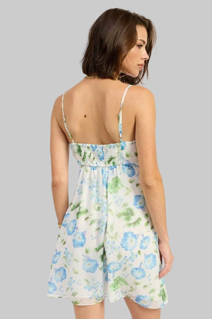 Phoebe V Neck Chiffon Ruffle Mini Dress