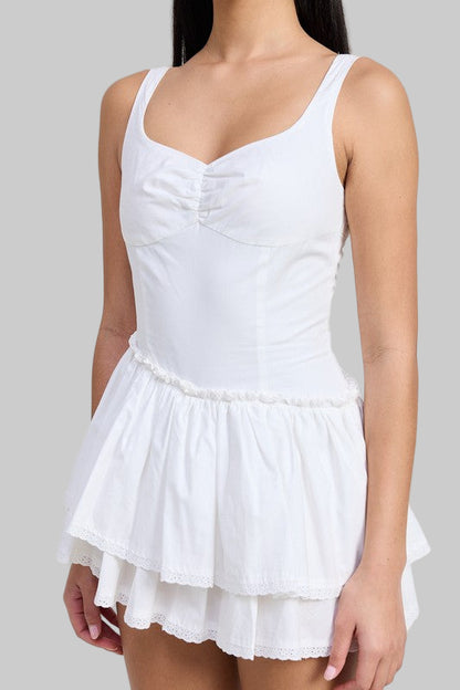 Quinn Bohemian Ruffled Hem Mini Dress