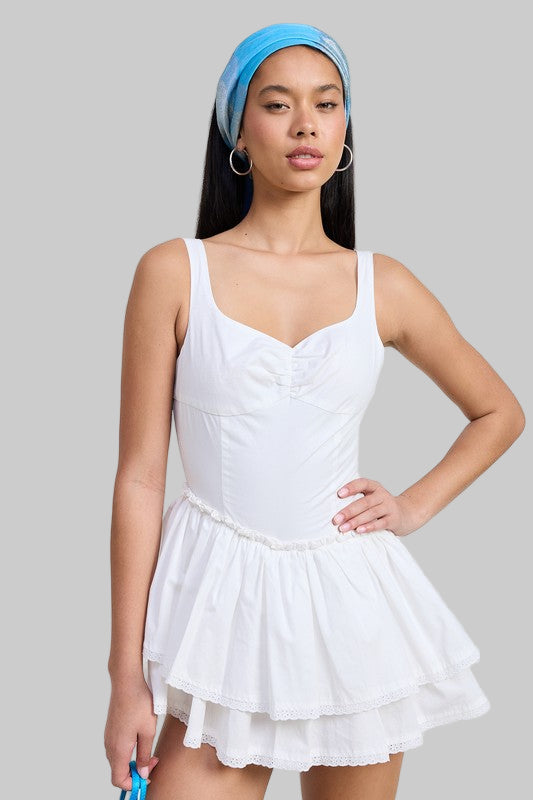 Quinn Bohemian Ruffled Hem Mini Dress