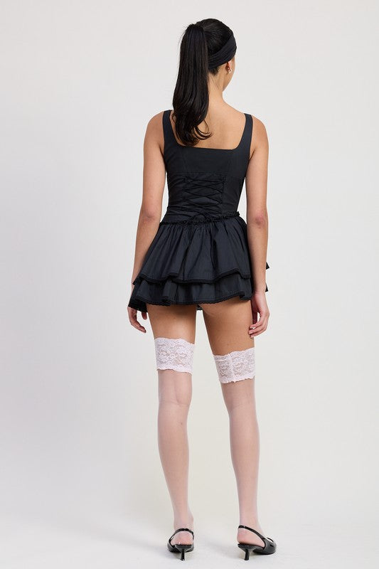 Quinn Bohemian Ruffled Hem Mini Dress