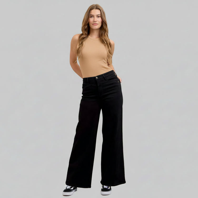 Remi Black High Waist Wide Leg Jeans