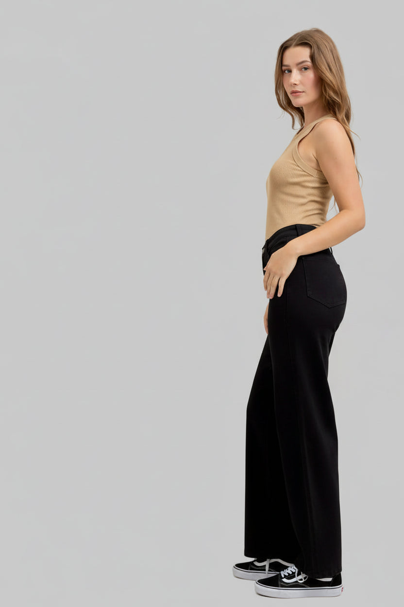 Remi Black High Waist Wide Leg Jeans