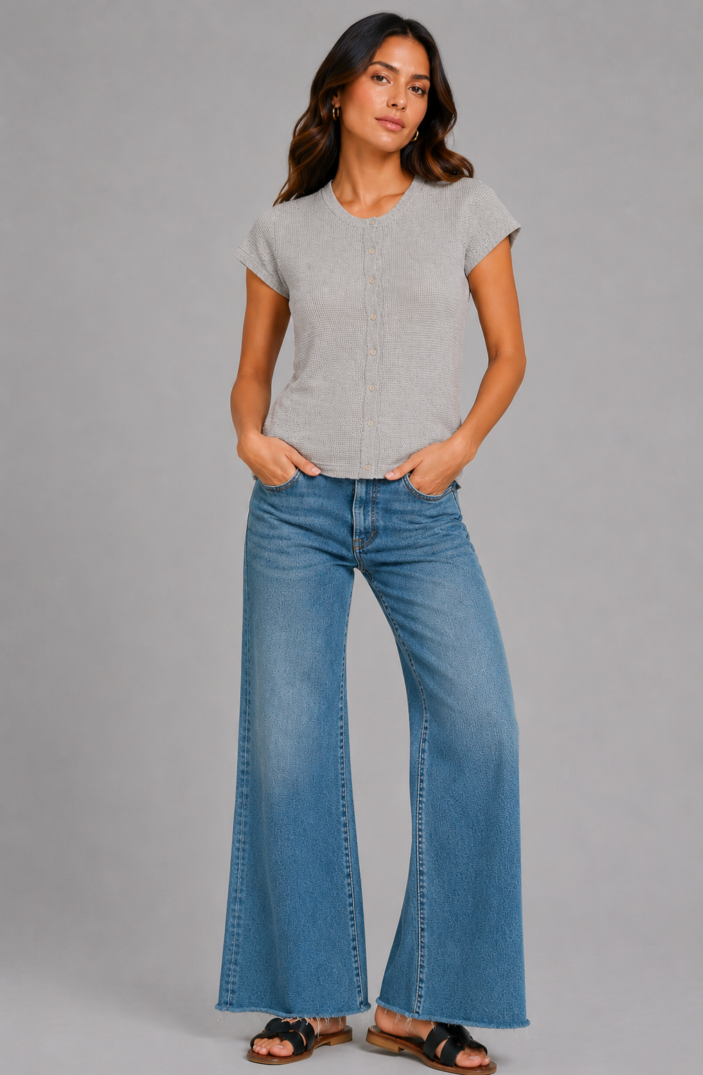 Rory Snap Button Ribbed Knit Top