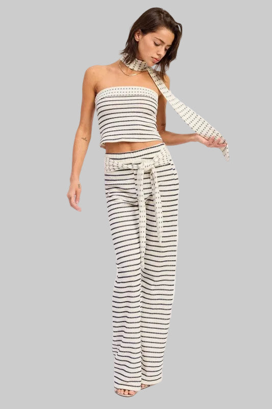 Ruth Jacquard Striped Knit Pants