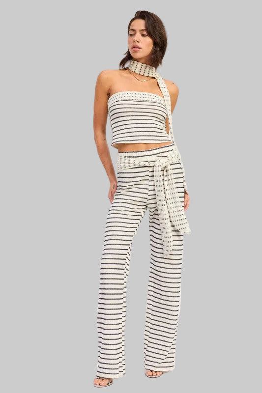 Ruth Jacquard Striped Knit Pants