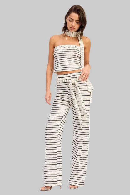 Ruth Jacquard Striped Knit Pants