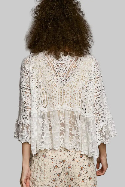 Sadie Boho Floral Lace Crochet Cardigan