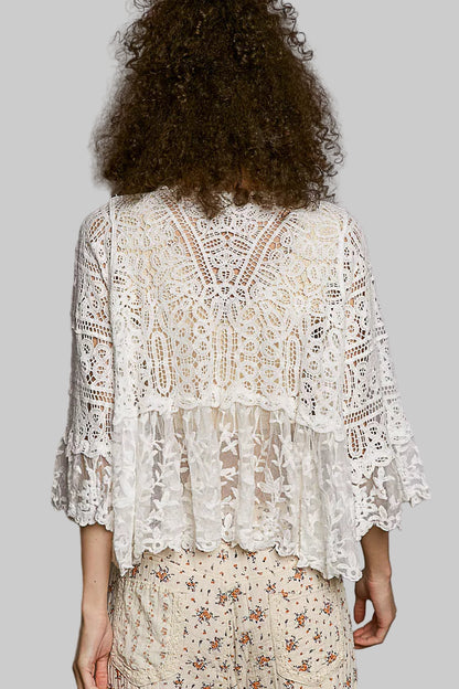 Sadie Boho Floral Lace Crochet Cardigan