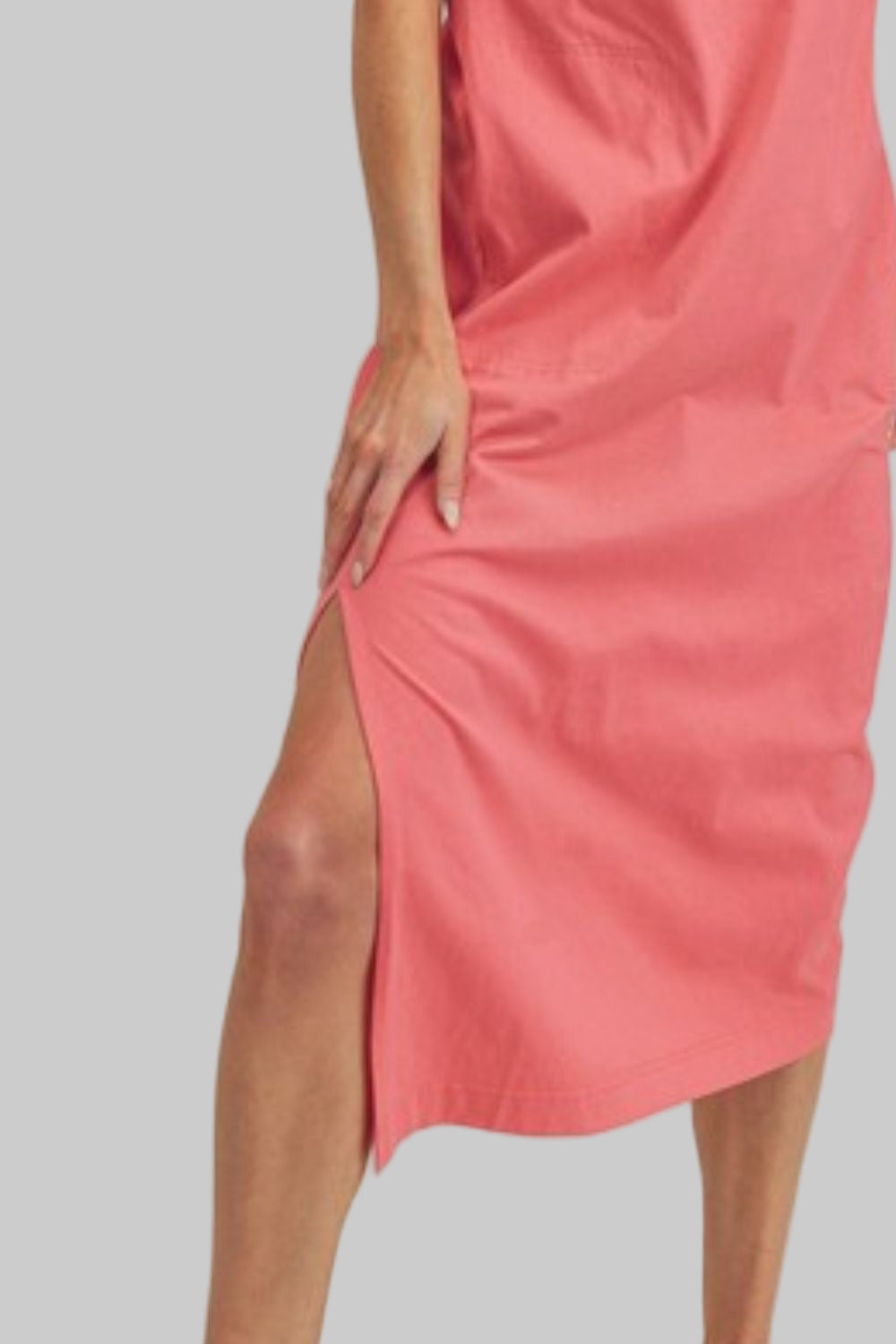 Savannah Bohemian Side Slit Round Neck Sleeveless Midi Dress