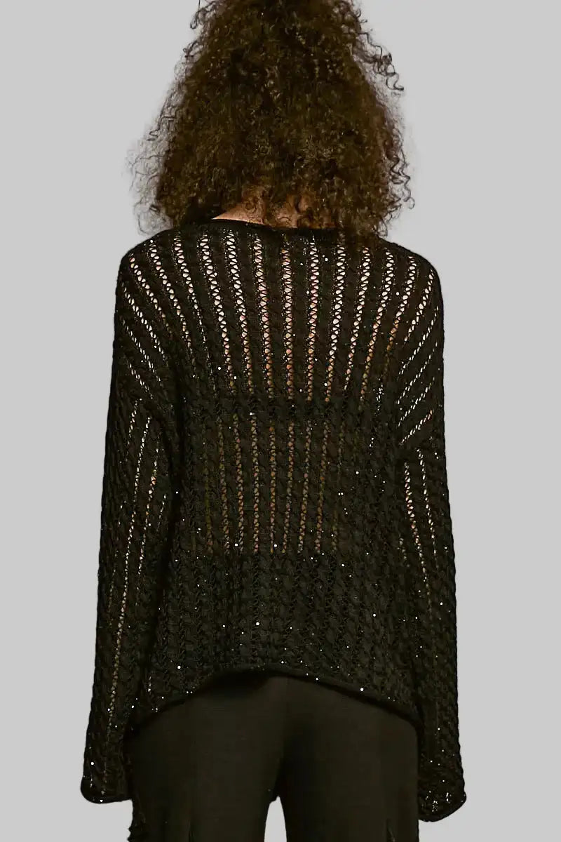 Skylar Open Knit Sweater - Black