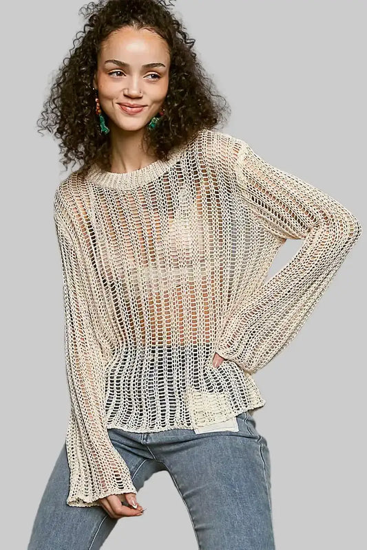 Skylar Open Knit Sweater - Natural