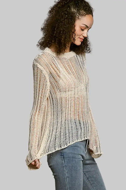 Skylar Open Knit Sweater - Natural