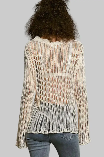 Skylar Open Knit Sweater - Natural
