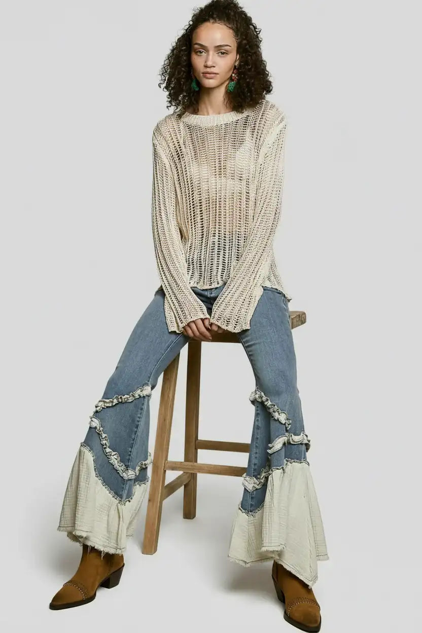 Skylar Open Knit Sweater - Natural