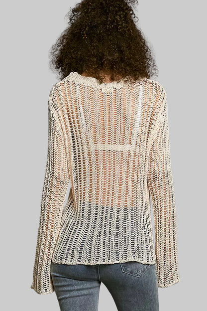 Skylar Open Knit Sweater - Natural