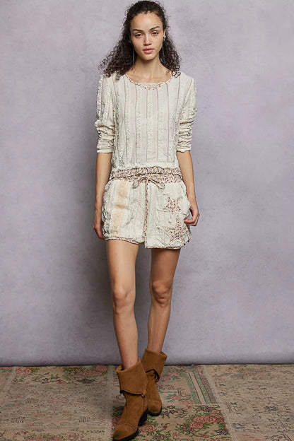 Stephanie Boho Long Sleeve Blouse with Floral Ruffled