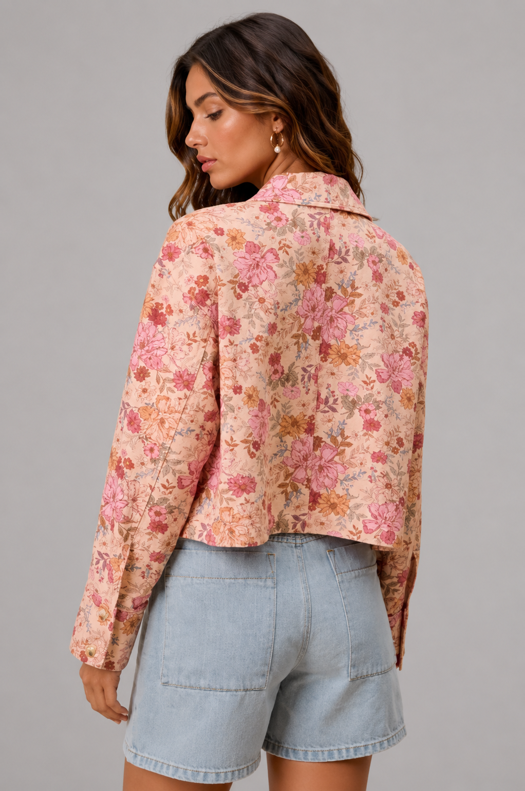 Stevie Floral Twill Button Down Jacket