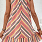 Bohemian Striped Round Neck Sleeveless Mini Dress
