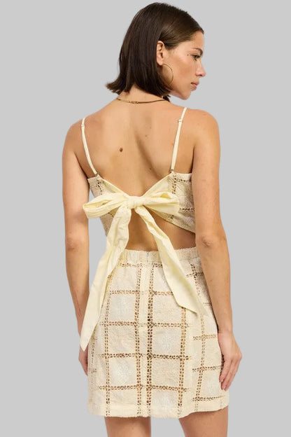 Summer Boho Crochet Mini Dress