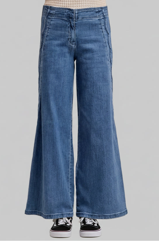 Sutton Bohemian Wide Leg Side Detailed Jeans