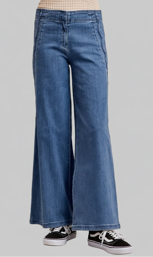 Sutton Bohemian Wide Leg Side Detailed Jeans