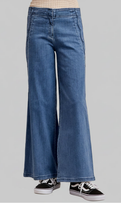 Sutton Bohemian Wide Leg Side Detailed Jeans