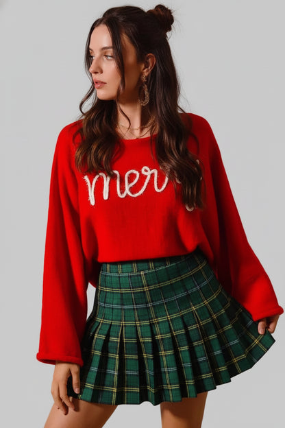 Tessa Merry Tinsel Lettering Christmas Sweater