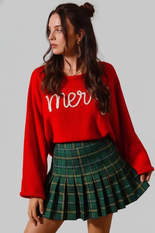 Tessa Merry Tinsel Lettering Christmas Sweater
