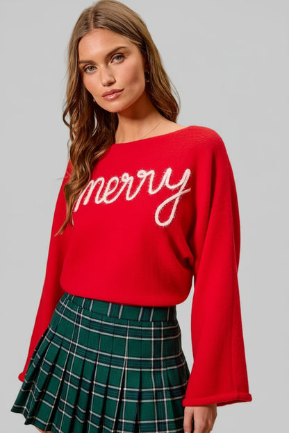 Tessa Merry Tinsel Lettering Christmas Sweater