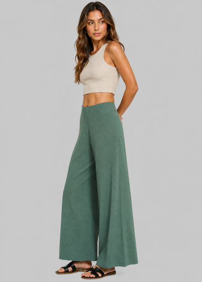 Tessa Ribbed Sweater Top & Pants Set - Jade