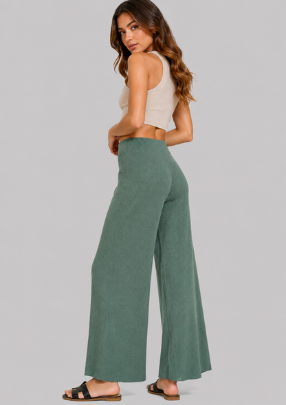 Tessa Ribbed Sweater Top & Pants Set - Jade