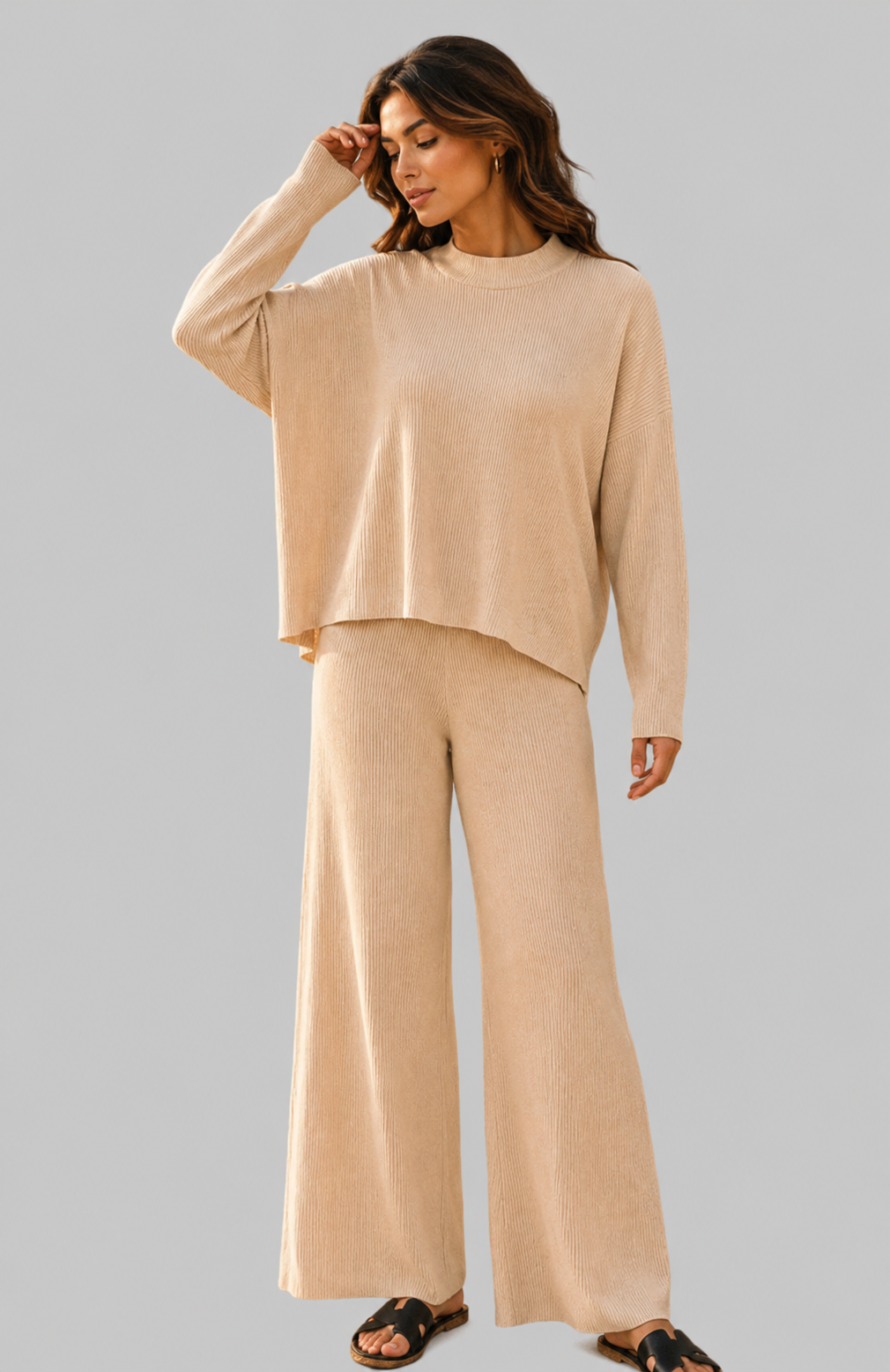 Tessa Ribbed Sweater Top & Pants Set