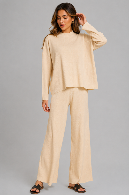 Tessa Ribbed Sweater Top & Pants Set