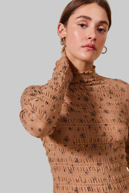 Tiffany Boho Floral Textured Knit Top