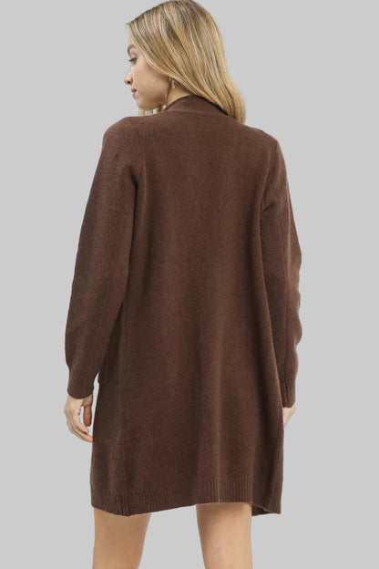 Tracy Boho Chocolate Long Sweater Cardigan