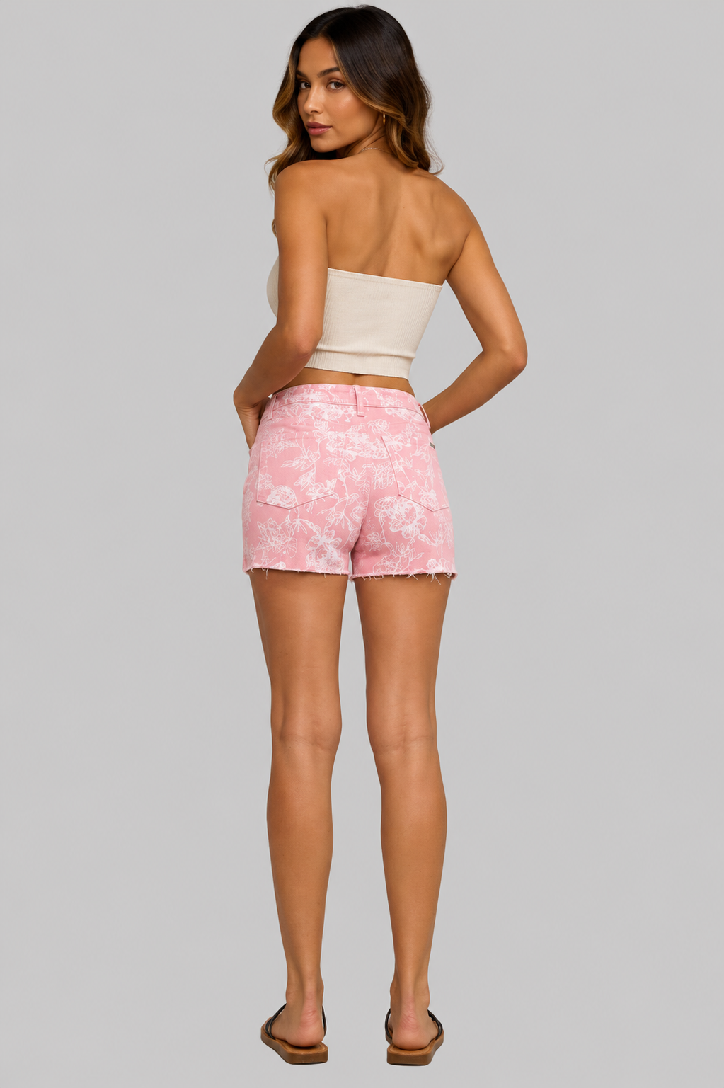 Valentina Floral High Rise Shorts - Punch