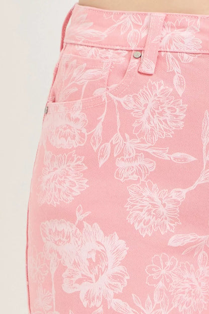 Valentina Floral High Rise Shorts - Punch