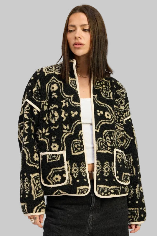 Valerie Boho Paisley Sherpa Jacket