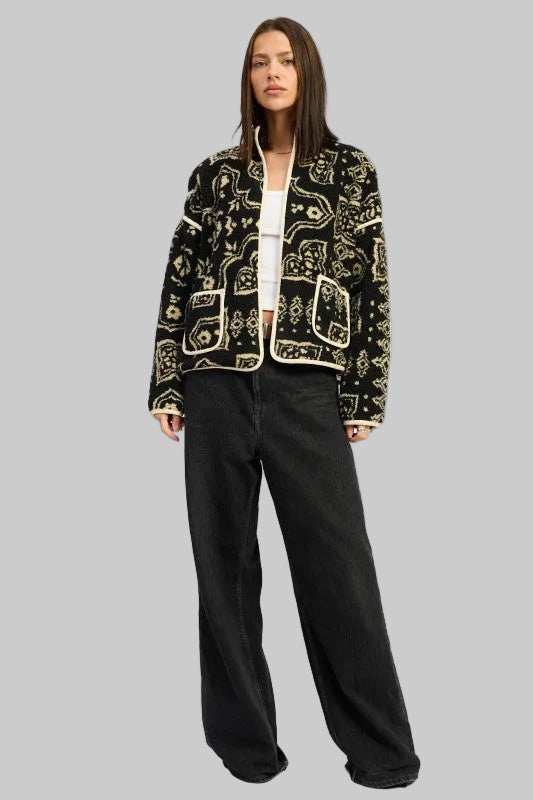 Valerie Boho Paisley Sherpa Jacket