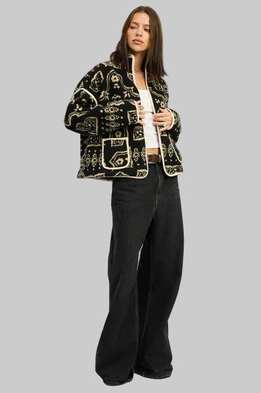 Valerie Boho Paisley Sherpa Jacket