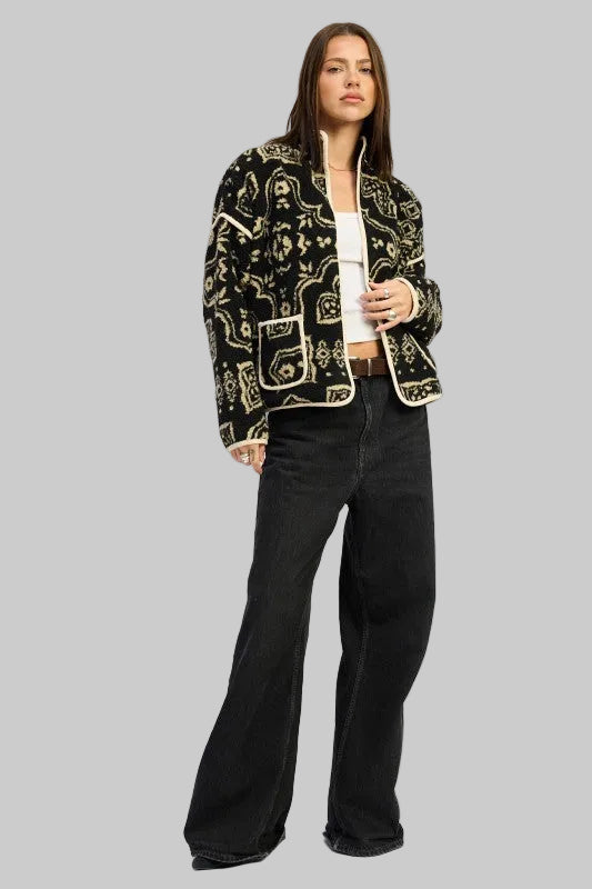 Valerie Boho Paisley Sherpa Jacket